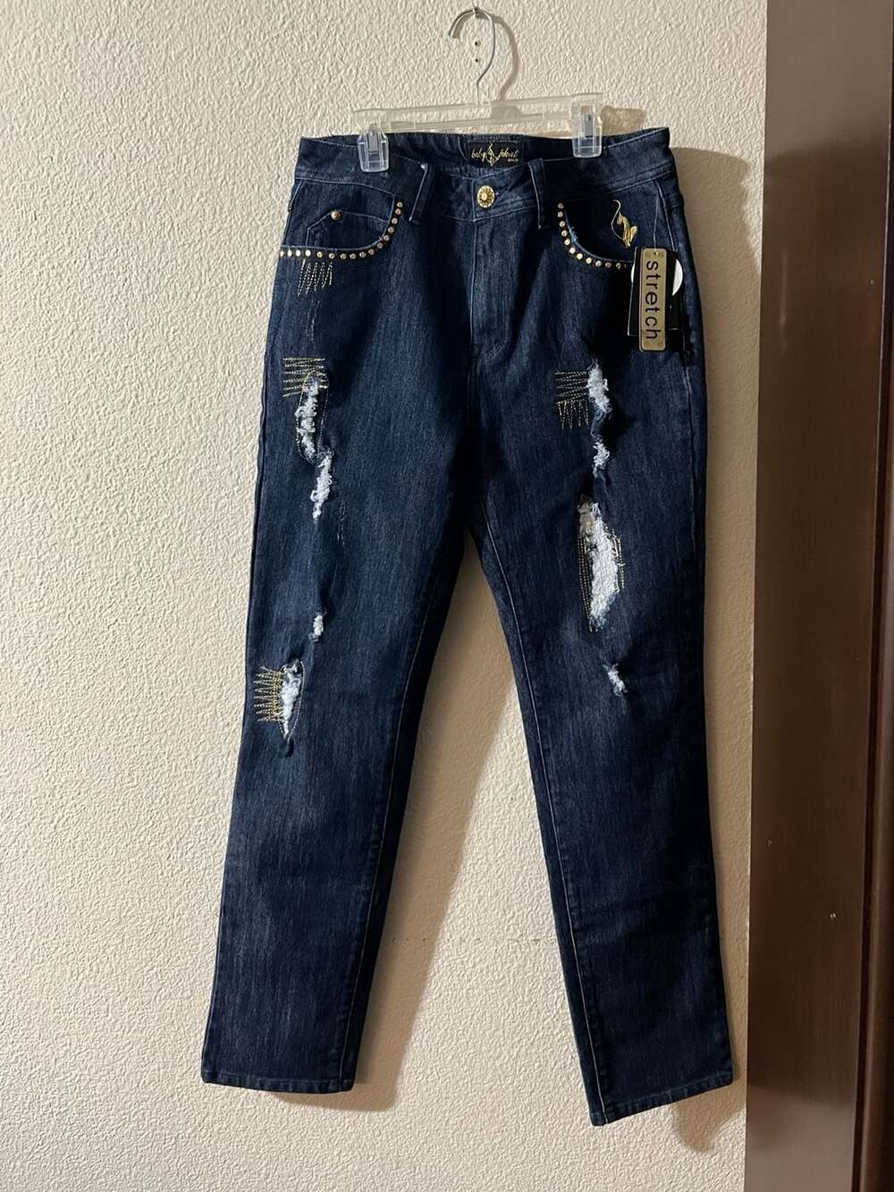 Baby Phat Jeans Co. Women's Distressed Stretch Denim Jeans Size 14